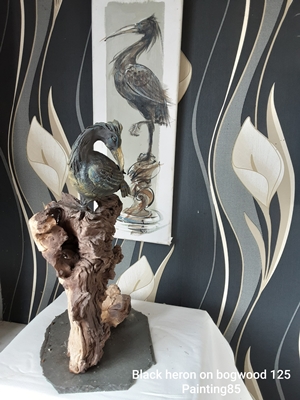 Black Heron on Bogwood